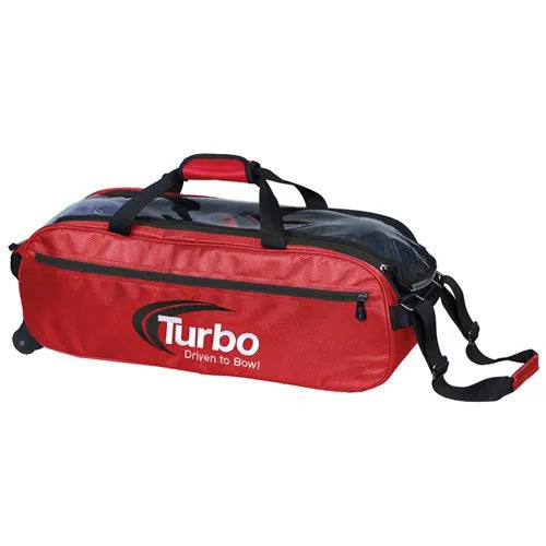 Turbo Pursuit Slim Triple Tote Red W/Black Zipper