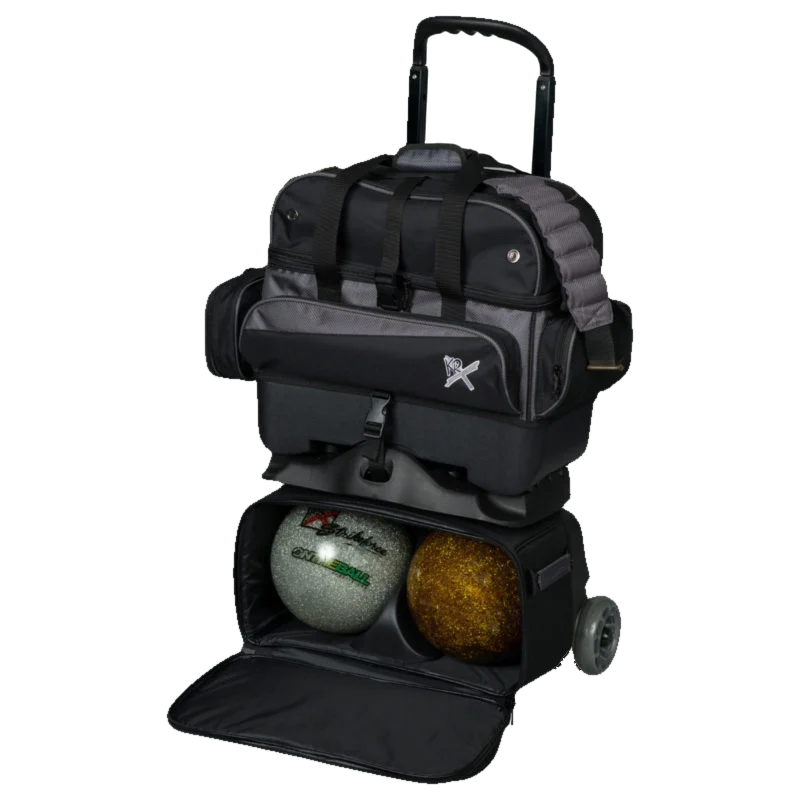KR Strikeforce Konvoy 4 Ball Roller Black Carbon Bowling Bag