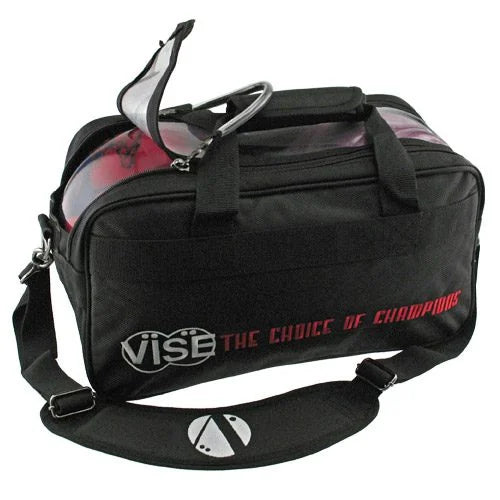 Vise 2 Ball Clear Top Tote Bowling Bag Black